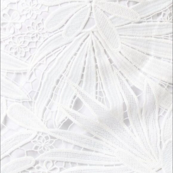 Shoshanna Mini Dress 2 Holland White Gaipure Lace Cottage Fairy Wedding - Picture 6 of 12